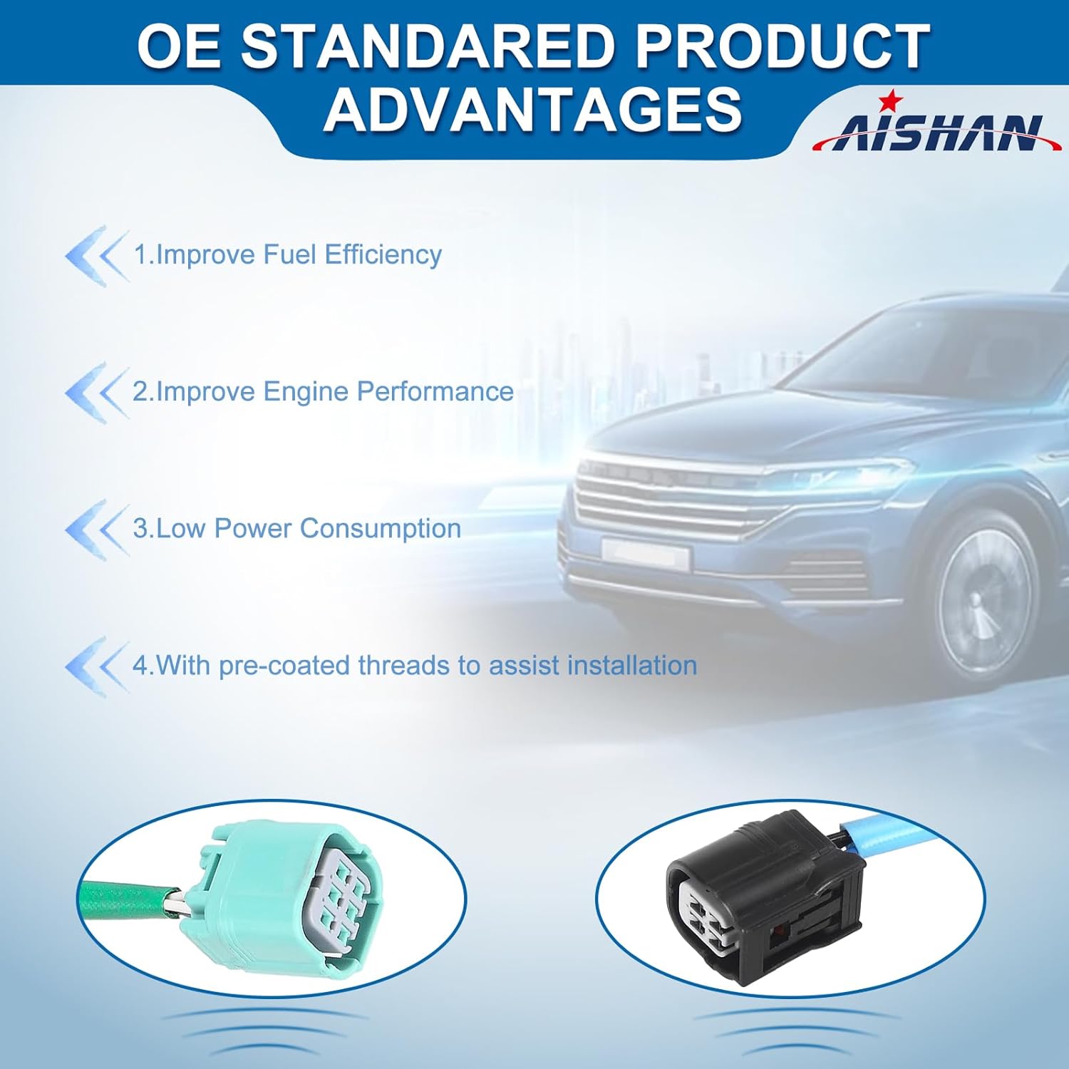 2PC O2 Oxygen Sensor Upstream/Downstream Compatible with Honda CR-V EX LX EX-L Sport Utility 4-Door 2.4L 2007 2008 2009 Replace 234-9062, 234-4359, 211200-2461, 36531-RNA-A01, 6532-RZA-004