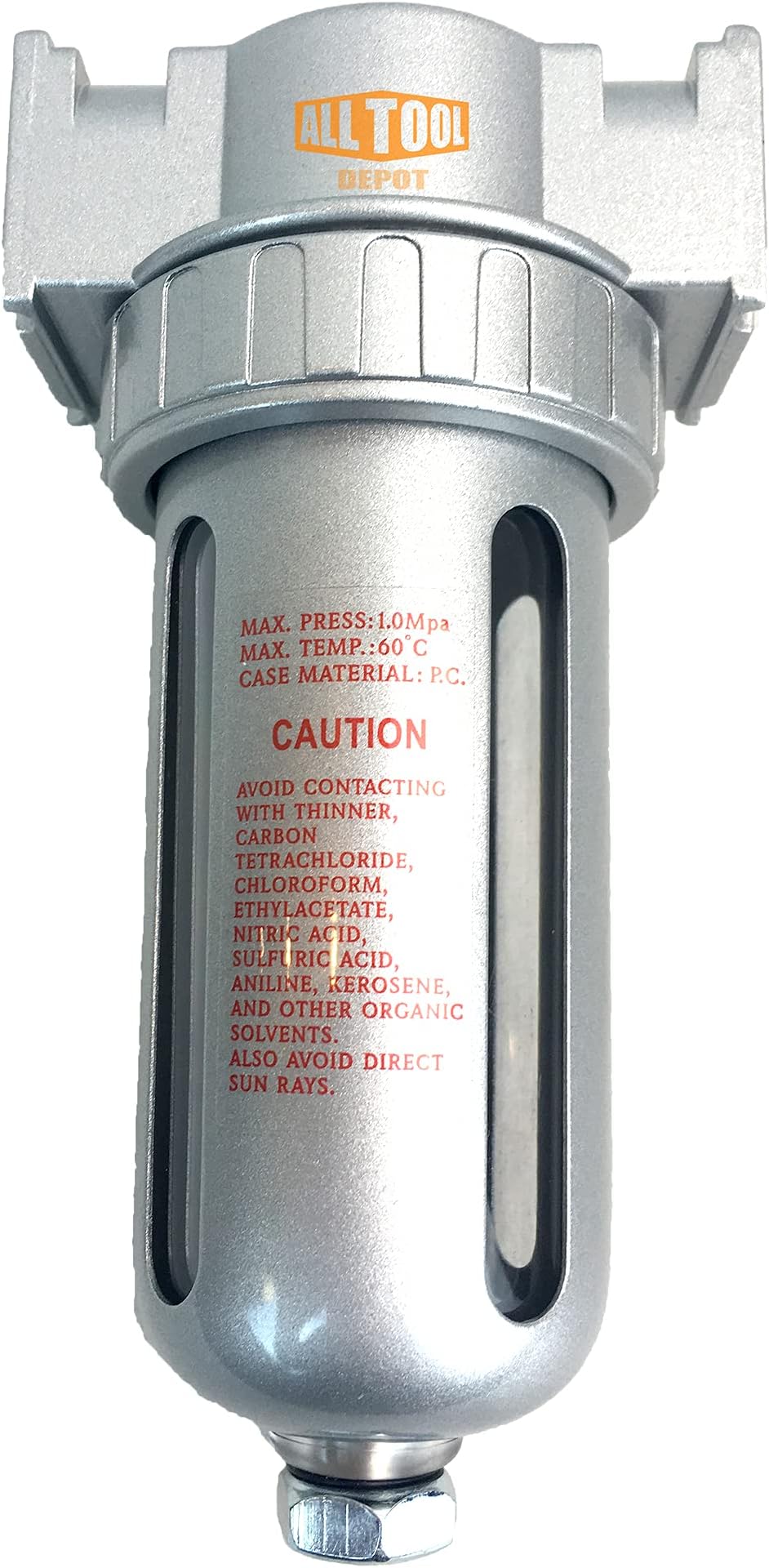 3/8" NPT Mid Flow Compressed Air In Line Filter Desiccant Dryer Moisture Water Separator