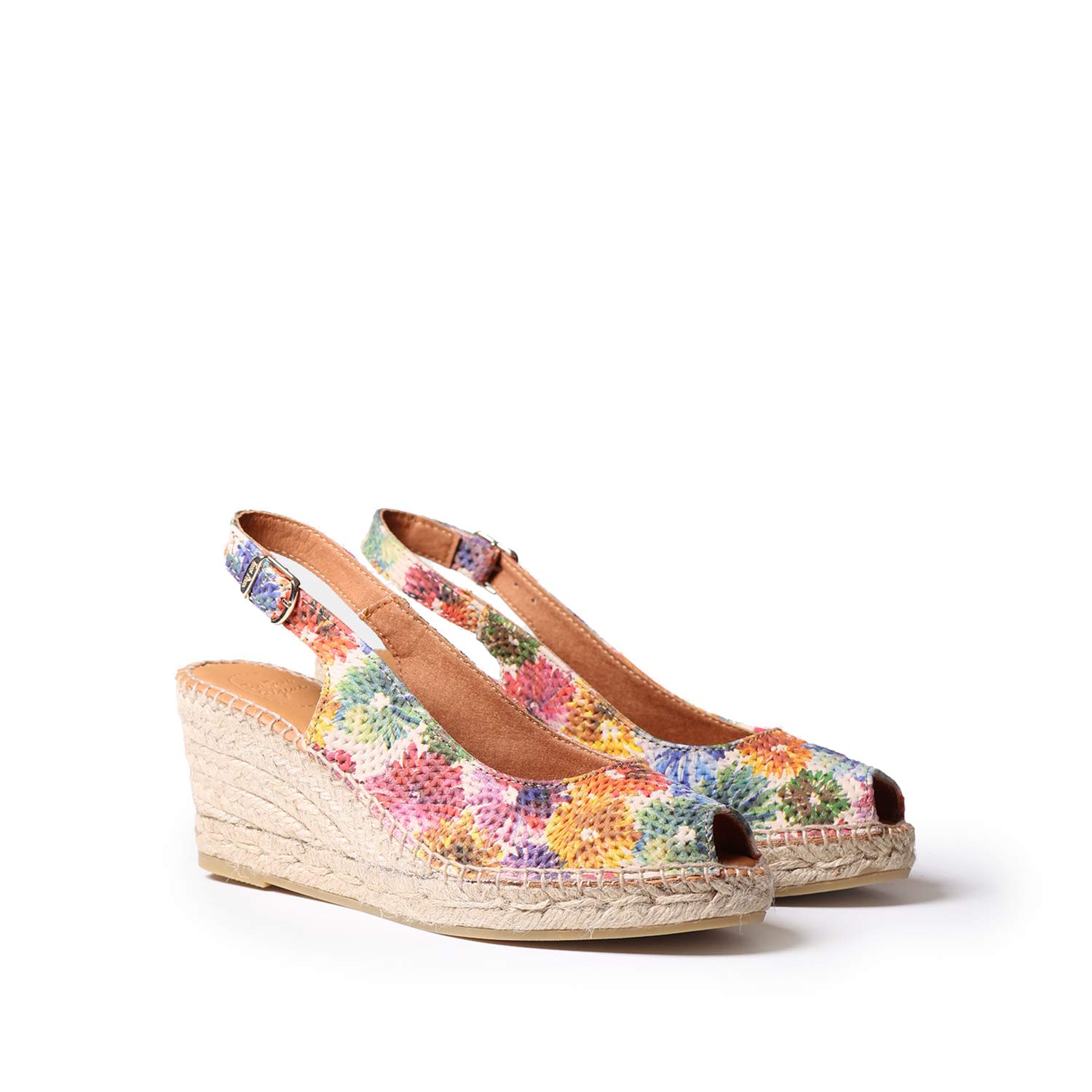 Toni Pons Carol-DM Keil-Espadrille im Peeptoe-Stil für Damen aus Leder.