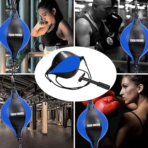 Miniatura 2 de TOCO FREIDO Bola de boxeo de doble extremo, bolsa de velocidad con niveles de dificultad Pelota refleja de boxeo con diadema, perfecta para