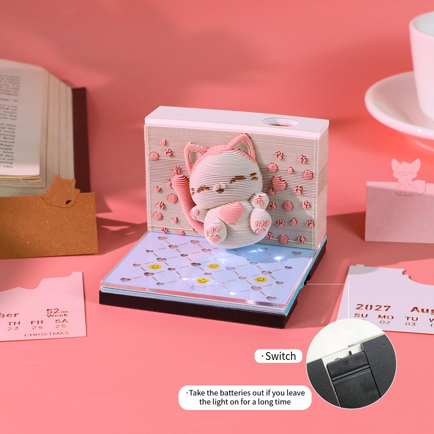Amazon.com : RSLIPIN 3D Calendar 2027,Tear-Off Calendar 2027 Time