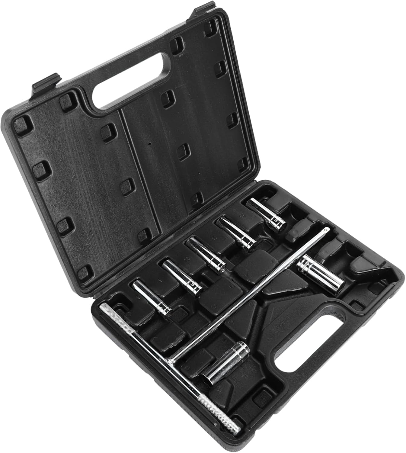 1set Handle Socket Wrench Set Metric Tool Made of Vanadium Non- Grip for Safe Use for Auto and Home Repairs