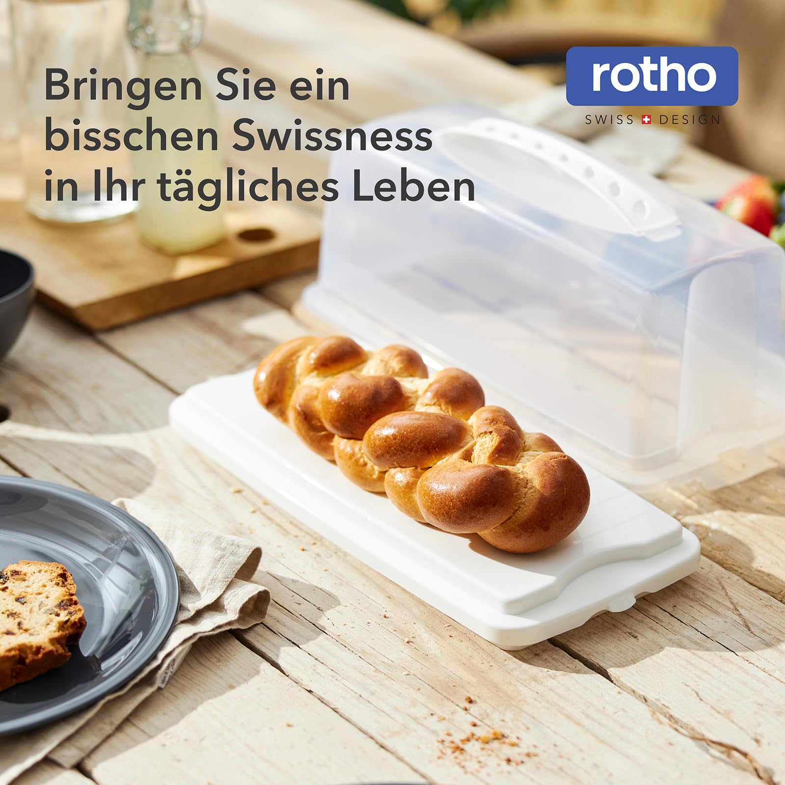 Rotho DOMINO Vorratsdosen 24er Set mit dichtem Klappdeckel transparent Blau