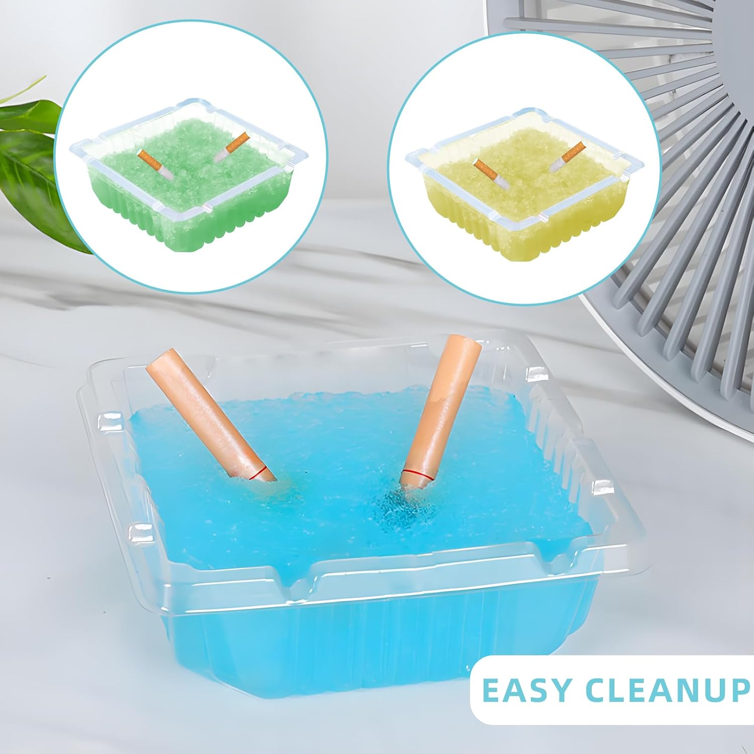 40 sets Disposable Ashtrays with Ash Absorbing Balm, VEINARDYL Portative Smokeless Ashtray Ash Holder Outdoor Ashtrays with Ash Tray Sand Deodorant for Lazy People Quickly Extinguish Cigarette