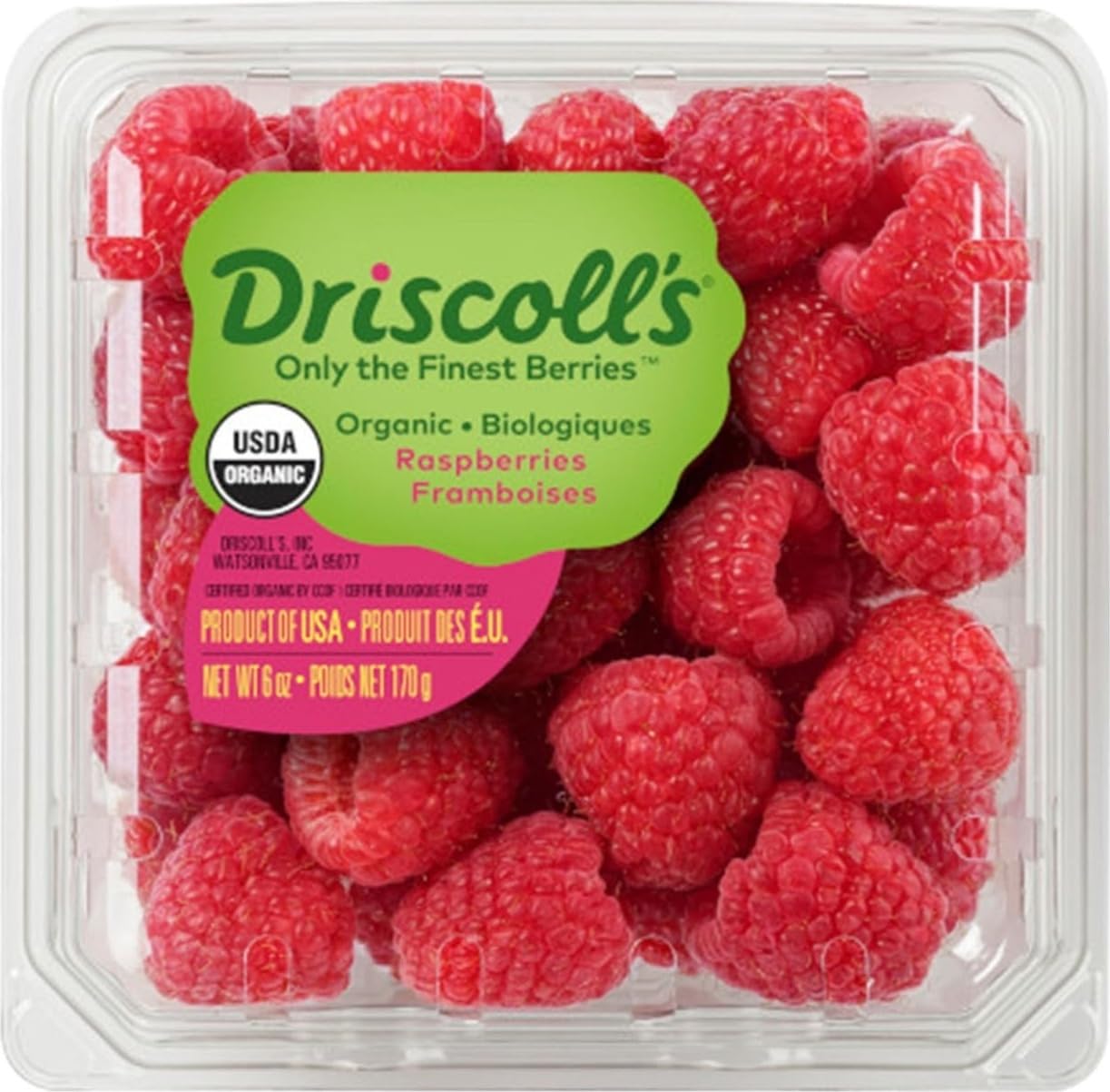 Organic Red Raspberries, 6 Oz USDA Organic