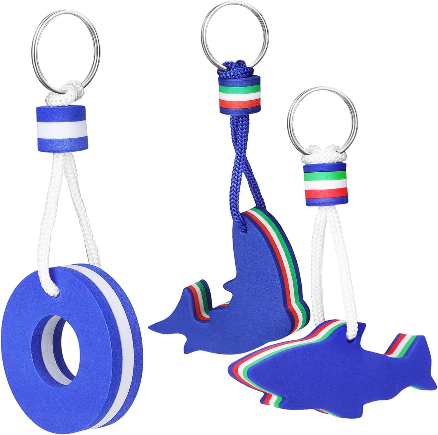 BIUDECO 3pcs Eva Key Ring Keychain for Men Ocean Decor Trendy Decor