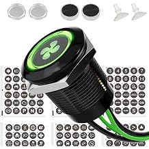 19mm Latching LED Push Button Switch On Off IP67 12-24V Green