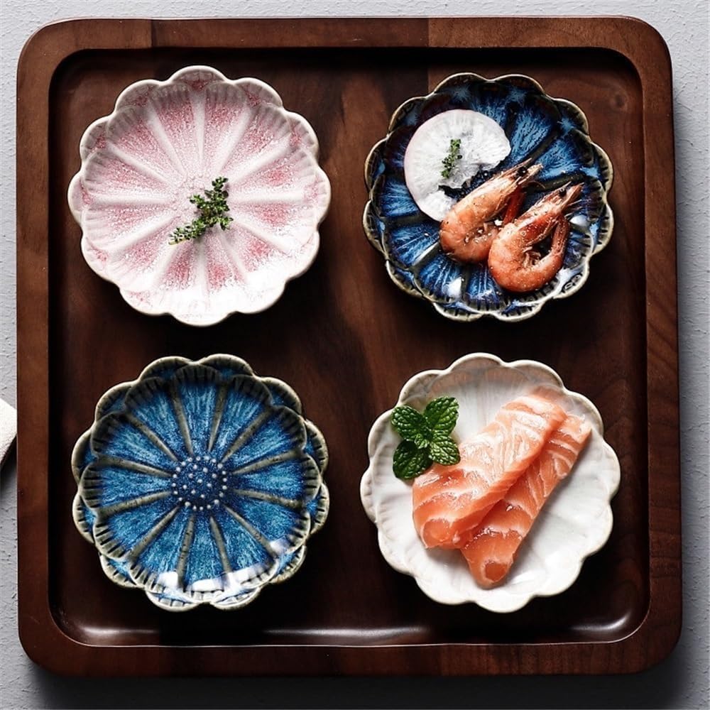 Bowl for Sauce Ceramic Plate Retro Kiln Glaze Multi-purpose Storage Tray Dipping Sashimi Sushi Soy Dishes