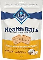 Vista 1 de Blue Buffalo Health Bars - Galletas crujientes para perros, golosinas horneadas al horno hechas con ingredientes naturales, plátanos y yogur, bolsa