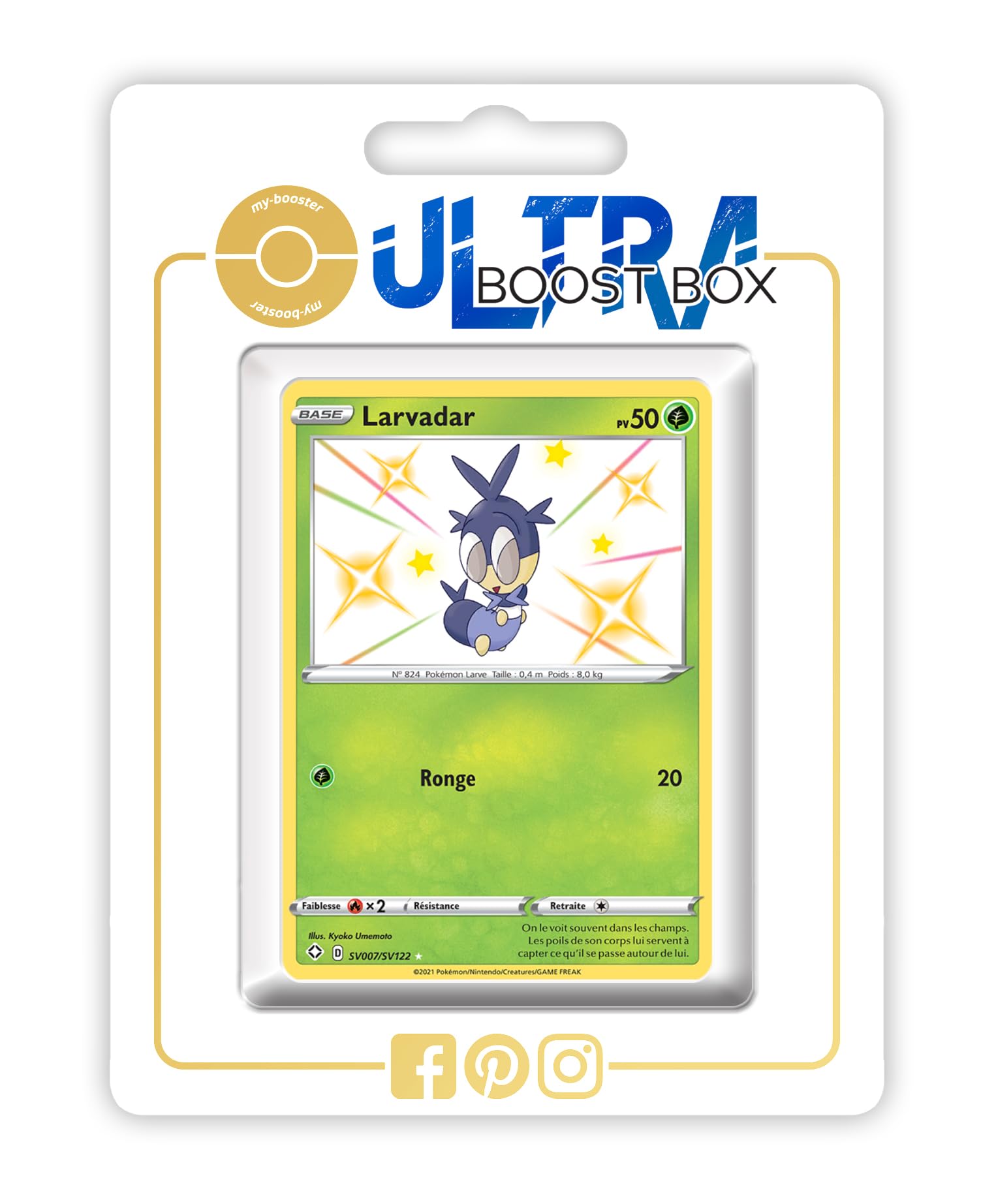 my-booster Larvadar (Blipbug) SV007/SV122 Cromatico Secreto X Écarlate et Violet 4.5 Destinées Radieuses - Box di 10 carte Pokémon Francese