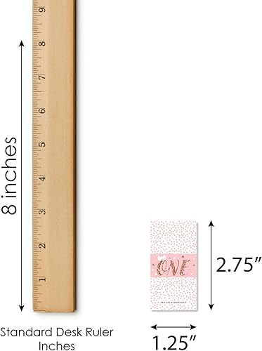 Miniatura 5 de Big Dot of Happiness 1er cumpleaños Little Miss Onederful - Mini pegatinas de barra de caramelo - Fiesta de primer cumpleaños para niña, pequeños