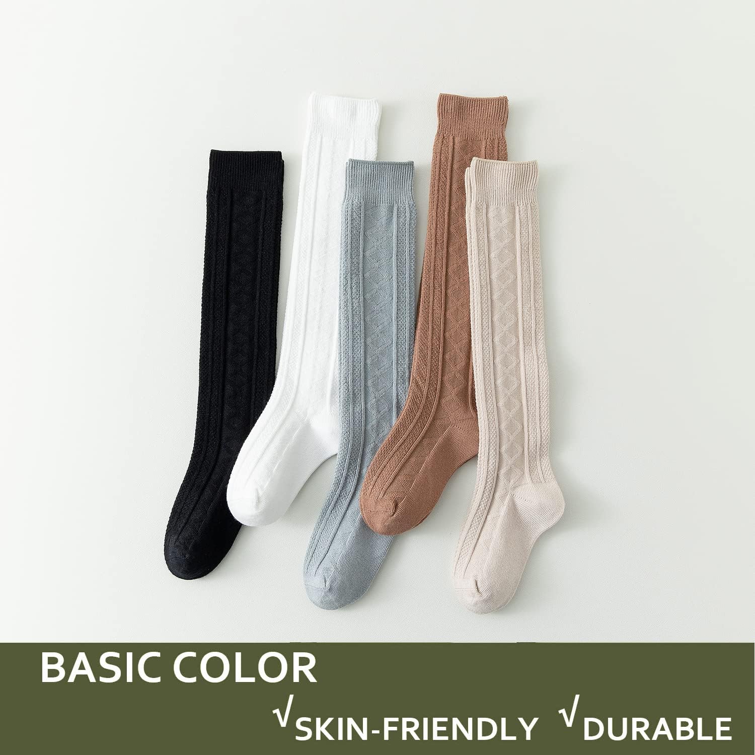 EPEIUS Baby Knee High Socks - Baby Girls Seamless Tube Ruffled Stockings Cotton Long Socks Over the Knee Sox 0-6 Years - Image 7