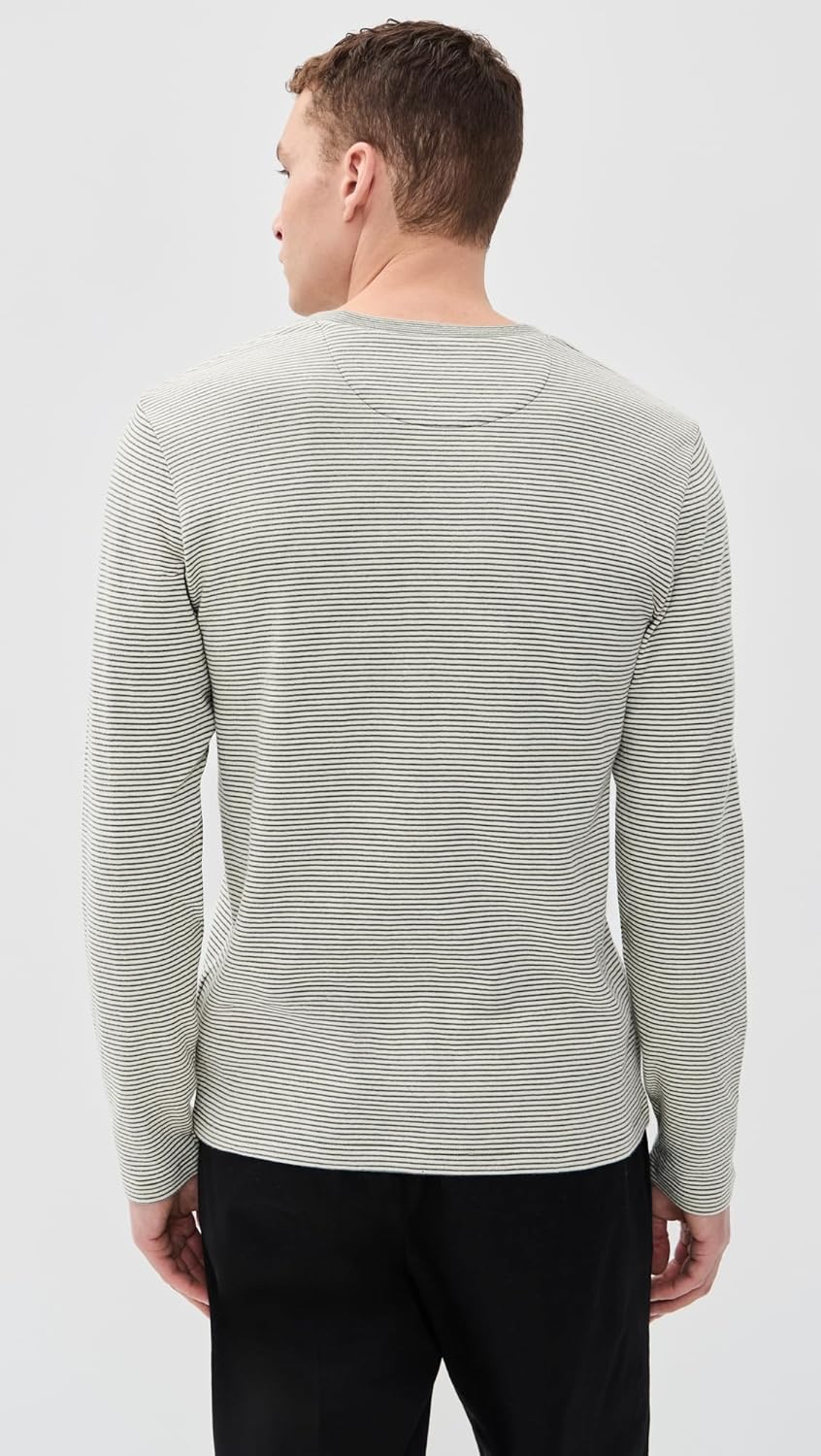 Vince Men's Striped Double Knit Crew Neck - Image 4