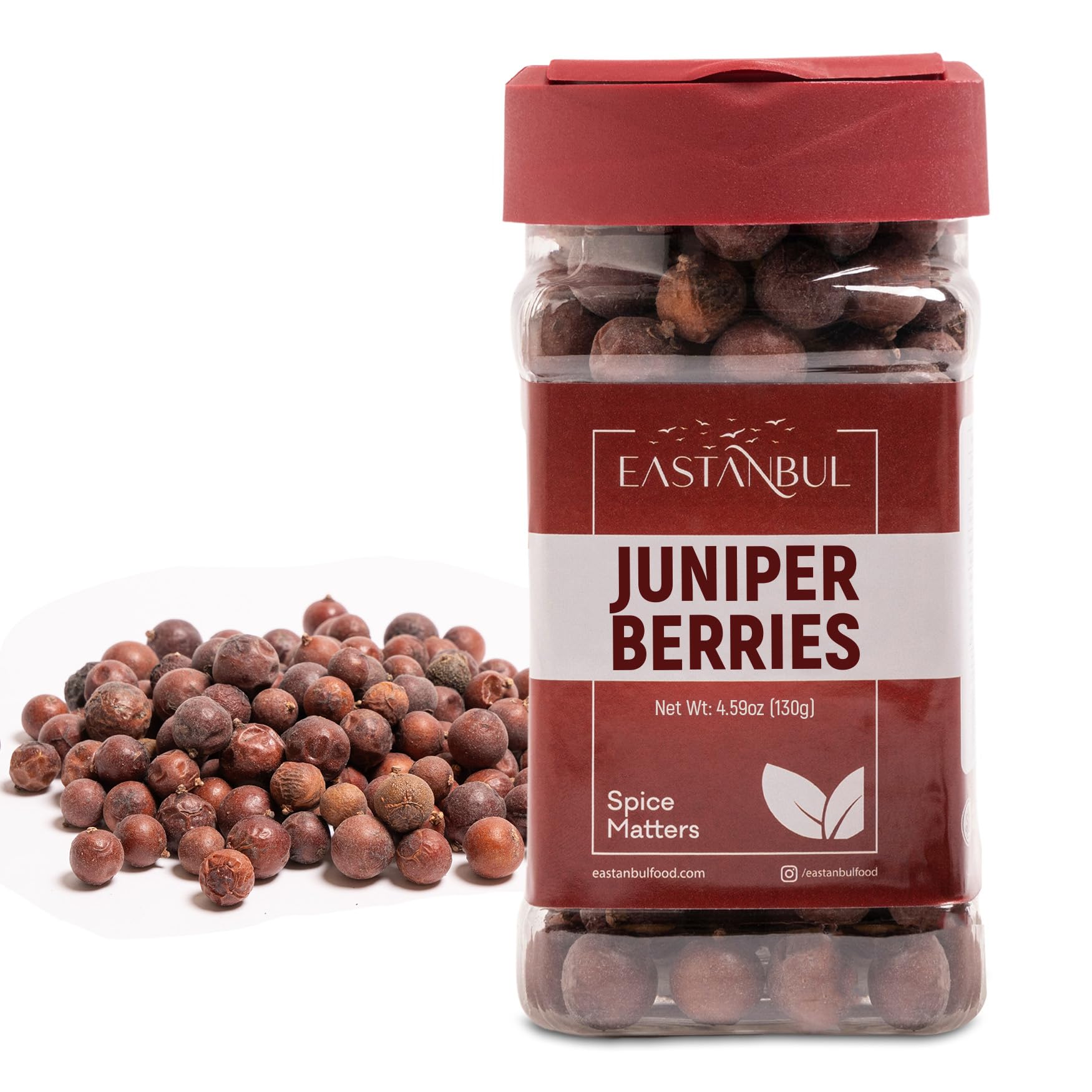Eastanbul Juniper Berries, 4.59oz, Juniper Berries Whole, Enebro Hierba, Perfect for Cooking, Gin Based Recipes, Brines, Thanksgiving, Sauerkraut, Sauerbraten, Schwenkbraten, Natural, Vegan, Non GMO