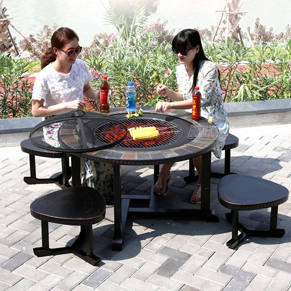 Mesa Y Sillas Redondas Para Fogata Amazon.com: Giantex Mesa Para