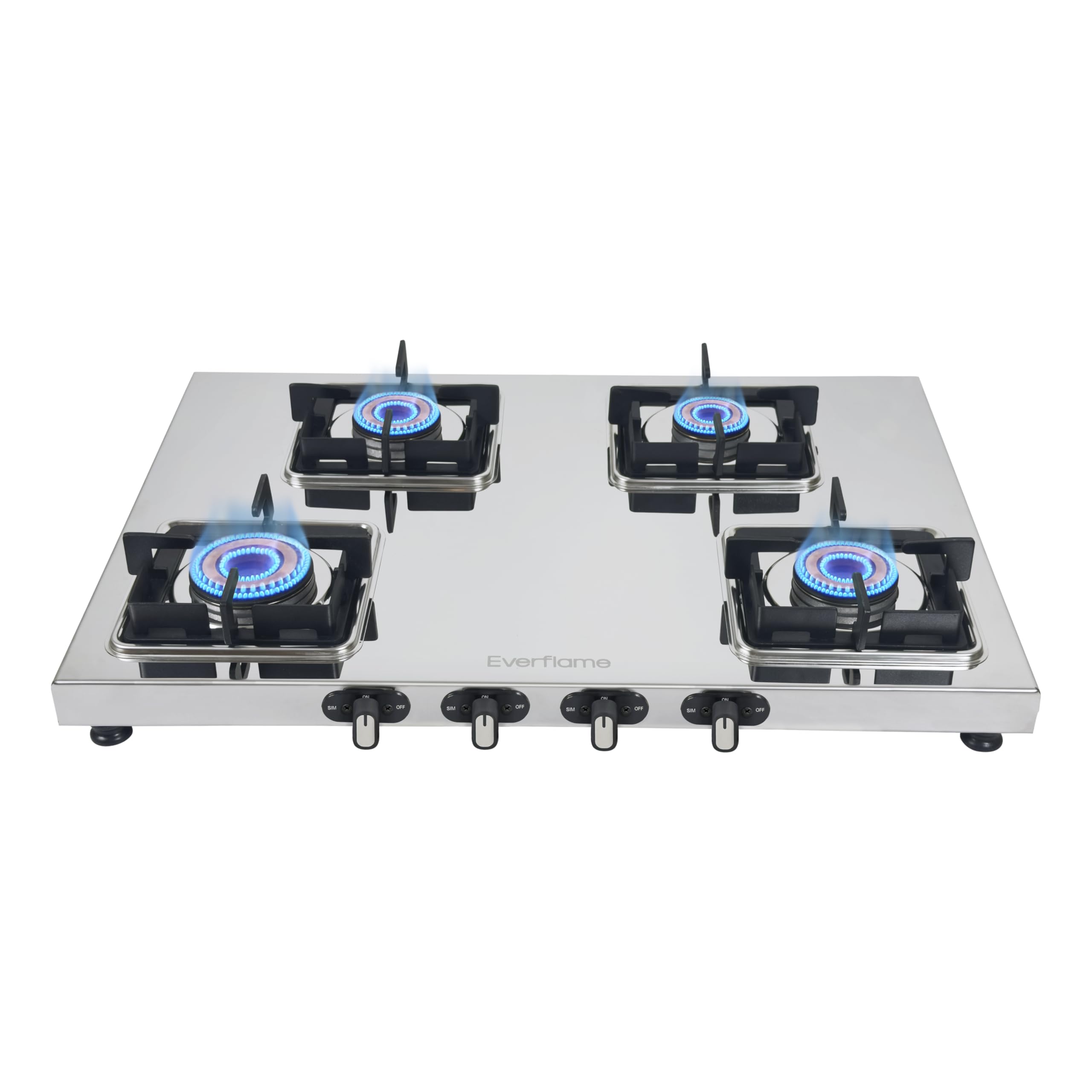 Everflame Prime Gas Stove| 4 Burner Stainless Steel Stove | Manual Ignition | LPG Stove | Gas-Saver | (1.2MM)-Thick SS Body | Brass Burner | ISI Certified | 2 Years Product Warranty + Doorstep Service-image-8