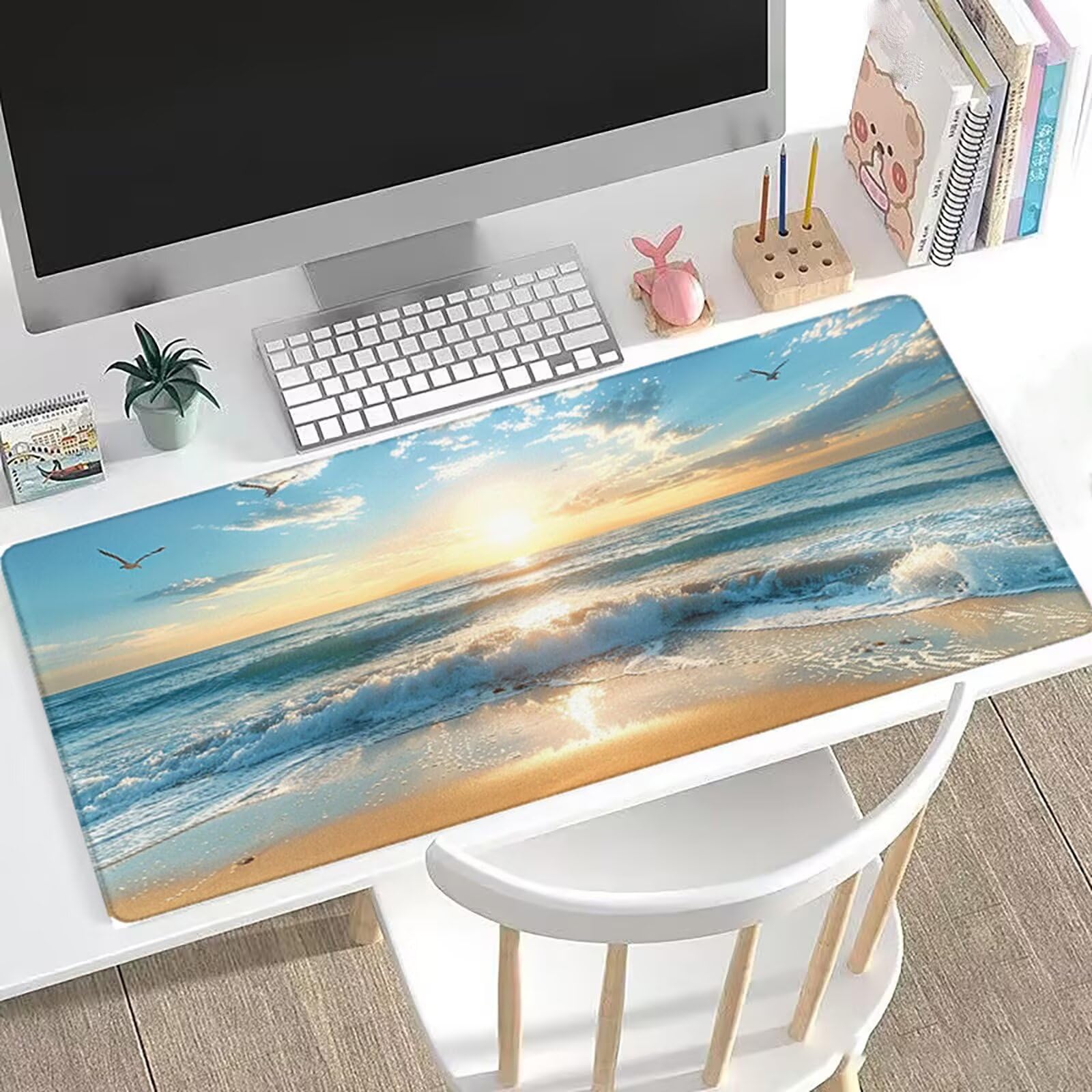 Meer Gamingowa podkładka pod mysz XXL, 1200 x 600 mm, podkładka na biurko, duża podkładka pod mysz, antypoślizgowa konstrukcja, lepsza kontrola, podkładka na biurko, wyposażenie domu, klawiaturę i