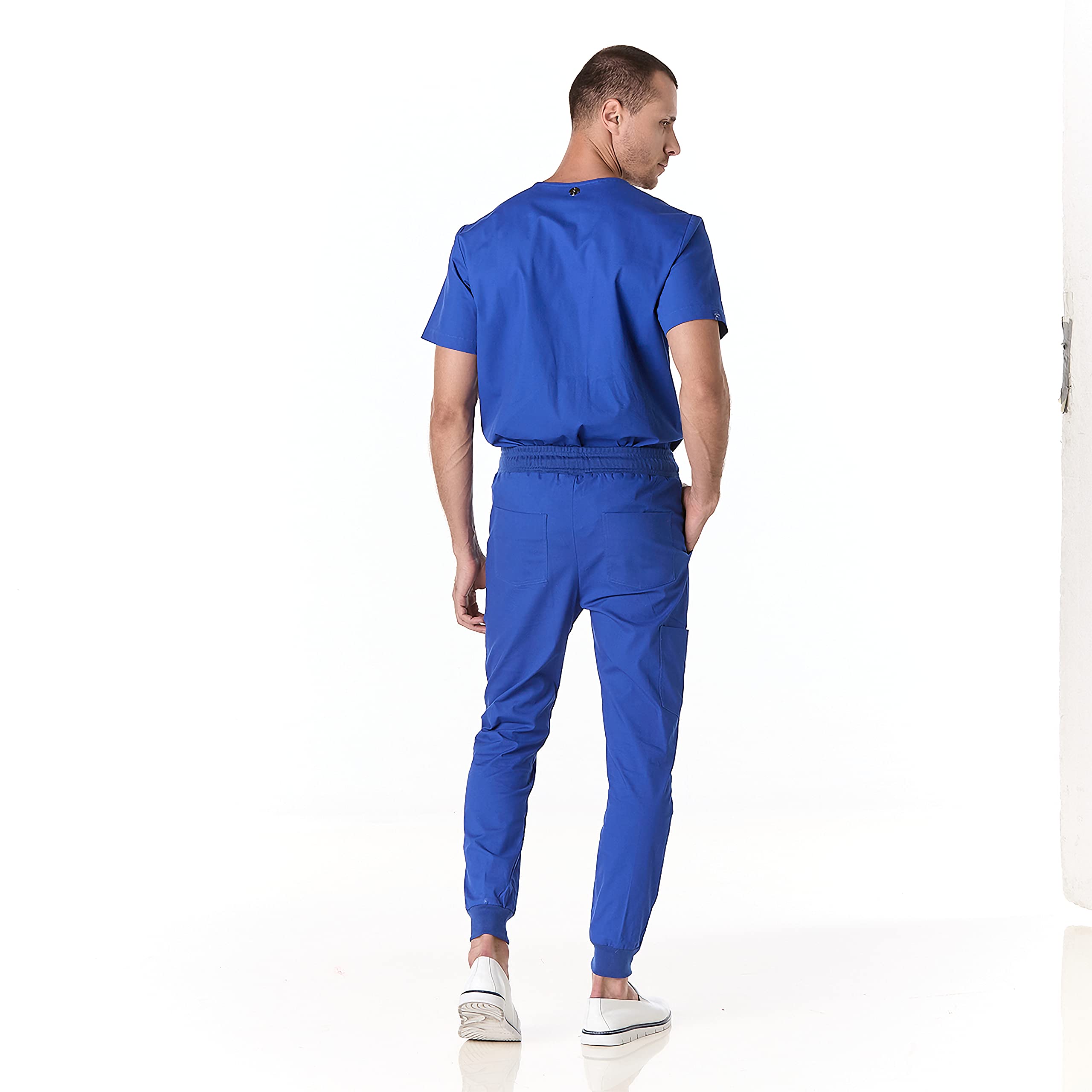 GALLANTDALE Mundur Sanitarny Piżama Odzież Robocza Haring Mężczyzna Antybakteryjny Odstraszacz Odporny Mundury Sanitarne Lekarz Weterynaryjny Kolory, Niebieski Król, XL-XXL
