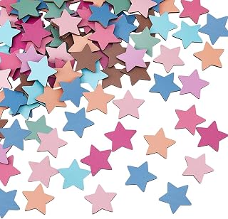 SUPERFINDINGS 108Pcs Star Extra Tokens for Reward Jar Colorful Star Shape Wooden Cutouts Tokens Behavior Management Classroom Board Tools for Back to School Classroom Student Teacher