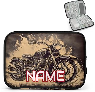 Custom Electronics Organizer Retro Motorcycle Travel Cable Pouch Large Tech Accessories Case Waterproof Cord Storage Bag for Power Bank Charger Phone Earphone