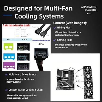 4-Pin PWM Fan Splitter Cable - PST Extension,Fan Splitter,pc Fan Splitter,pwm Fan Splitter,Daisy Chain pc Fans,Fan Splitter 4 pin,4 pin Fan Splitter (1 x 5-pin PWM Connector-104cm/40in)