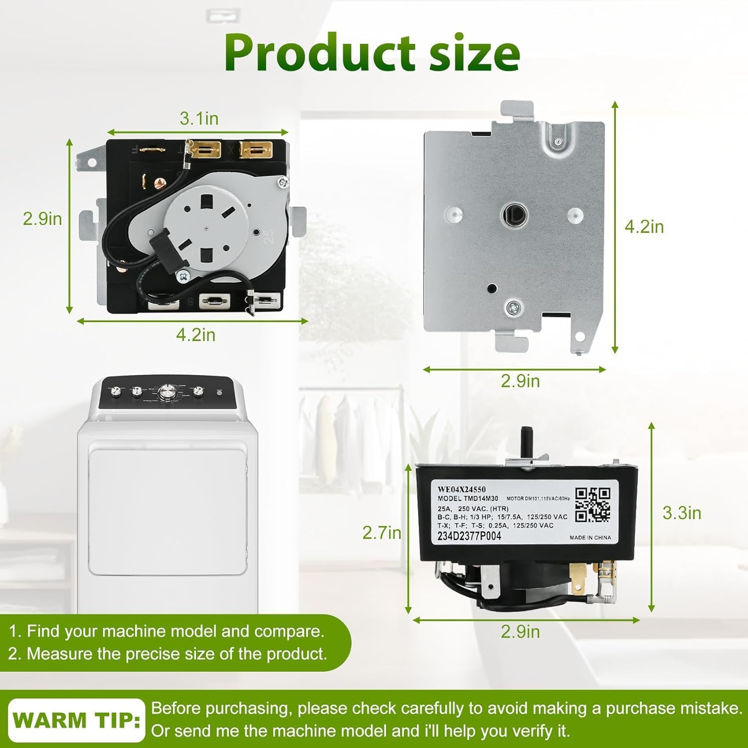Dryer Timer Replacement For GE GTD42EASJ0WW GTD42EASJ1WW GTD42EASJ2WW GTD42GASJ0WW GTD42GASJ1WW GTD42GASJ2WW GTX42EASJ0WW GTX42EASJ1WW GTX42EASJ2WW GTX42GASJ0WW GTX42GASJ1WW Dryer