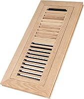 Vista 7 de Registro de piso de madera de roble rojo, montaje empotrado con marco, 4 x 10 pulgadas con amortiguador, sin terminar