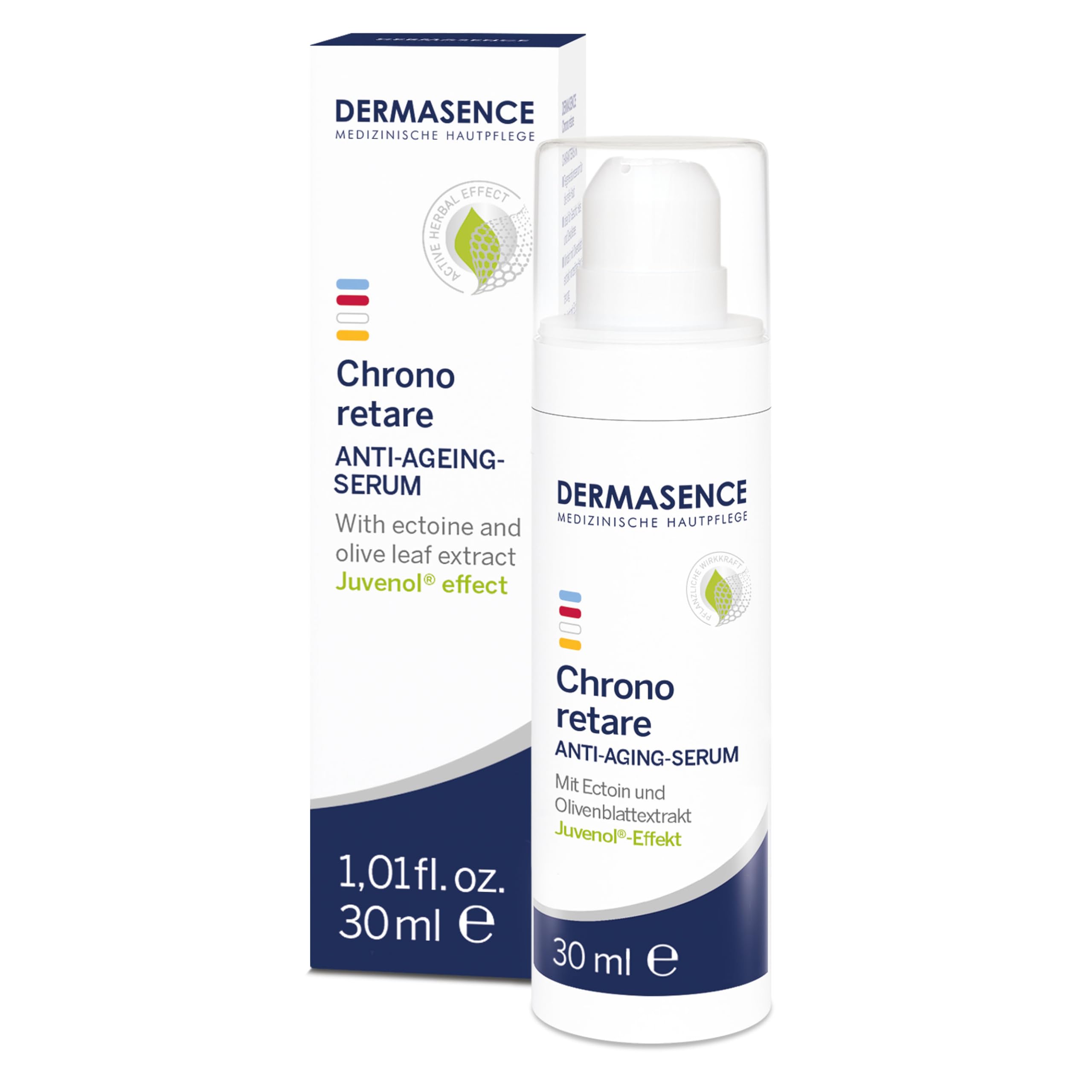 DERMASENCE Chrono retare Anti-Aging Serum, 30 ml | Siero viso anti-età con acido ialuronico, ectoina ed estratto di foglie d'olivo, idratante per pelle matura