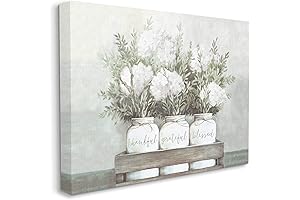 Stupell Industries Pristine Hydrangea Bouquets Thankful Grateful Blessed Sentiment Canvas Wall Art...