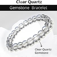 Vista 122 de Pulsera de turmalina negra, pulsera de cristal curativo natural para mujeres y hombres, pulsera de cuentas redondas de 0.315 in para espiritual