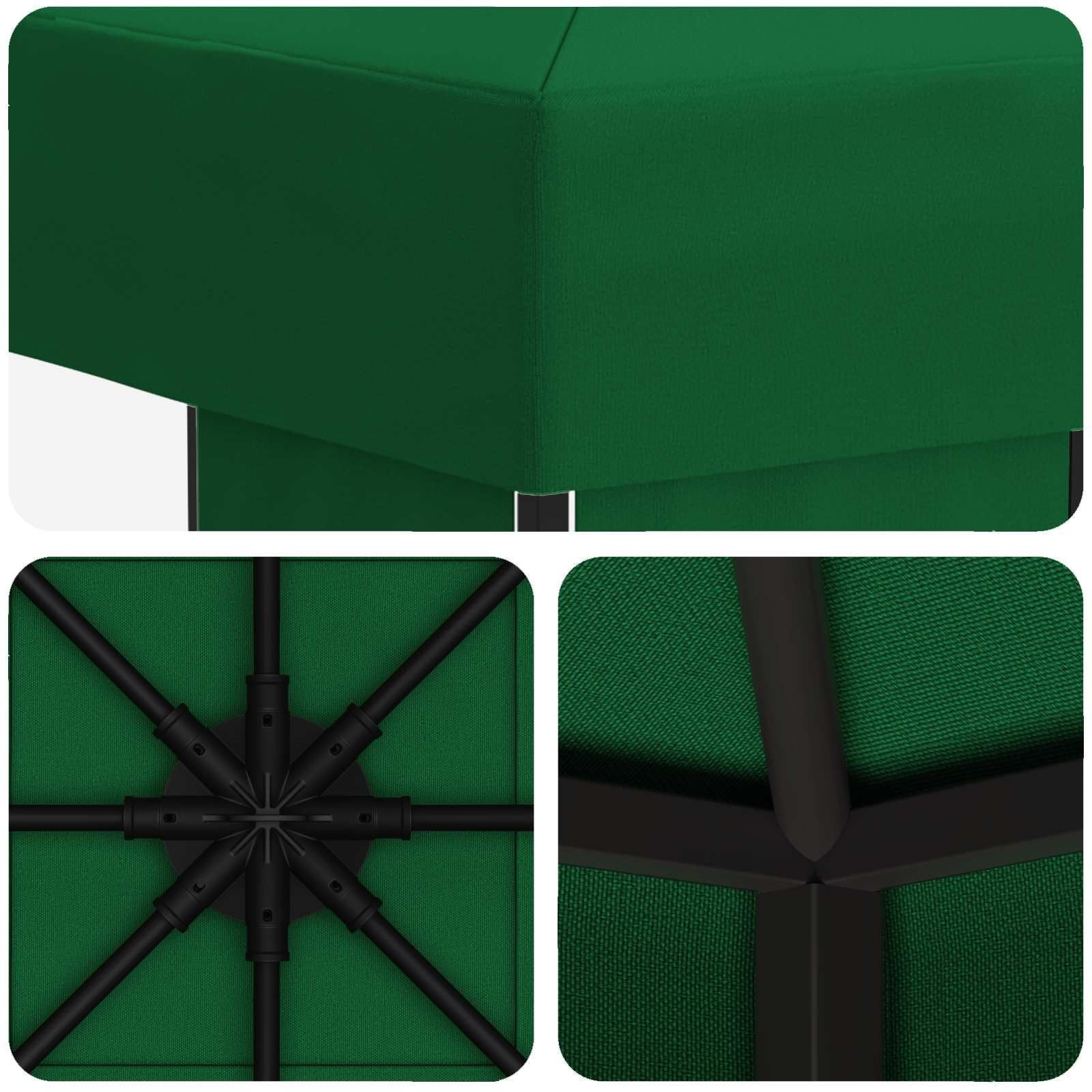 Altana 3 x 3 m zielony poliester i stal 190 gsm