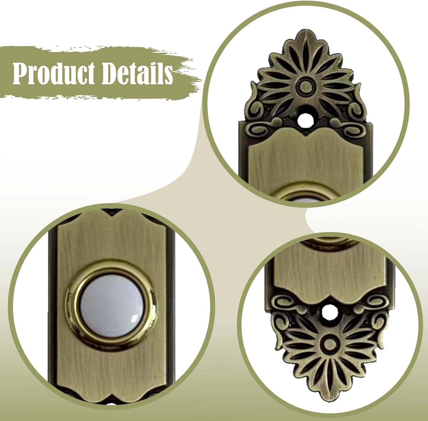 BNF® Lighted Doorbell Pushon Garage Door Opener Switch for Home Office Hotel-Home & Kitchen-Home Improvement-Electrical-Door Chimes & Bells-Push Buttons