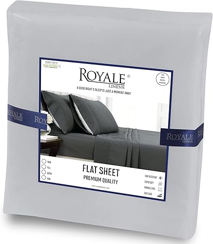 Miniatura 6 de Royale Linens - Sábana encimera tamaño individual XL, microfibra cepillada 1800, ultrasuave, transpirable, resistente a arrugas y manchas, la sábana