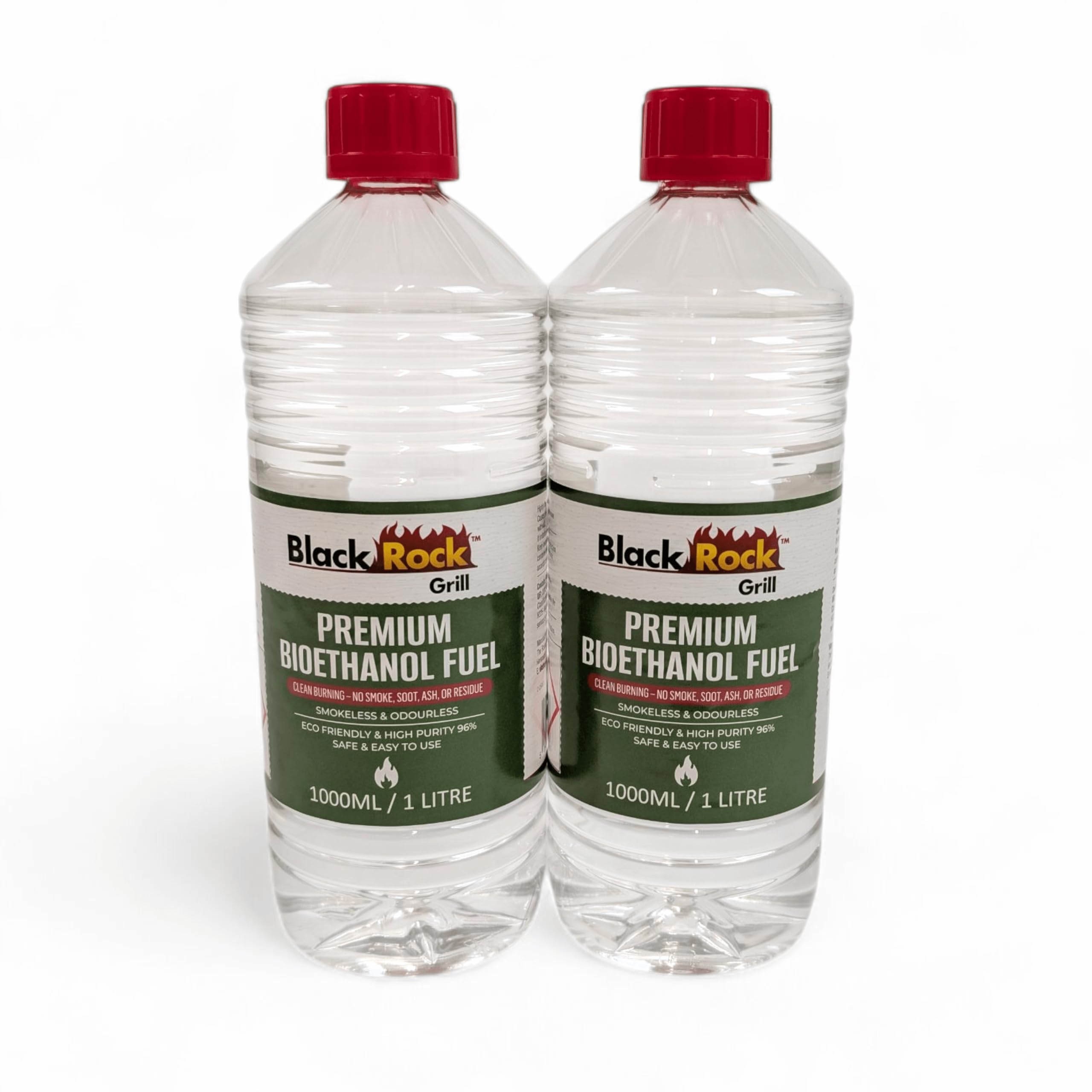 Black Rock Grill Bioethanol Fuel 2L, Premium Liquid Fuel for Fire Pits, Fireplaces, Spirit Burners & Alcohol Stoves, High Purity, Clean Burning, Eco-Friendly Ethanol for Indoor & Outdoor