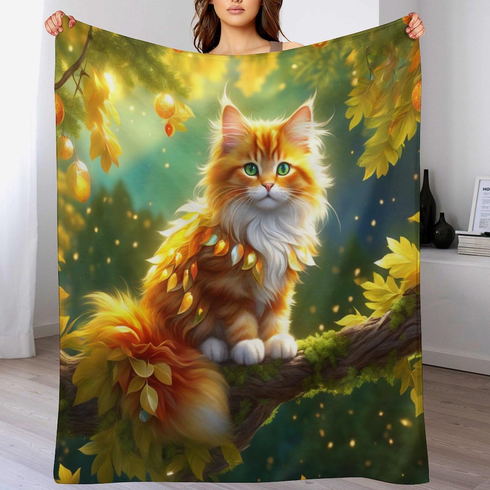 Couverture cute chat en flannel 150x200 pour des soirées cocooning sur le canapé