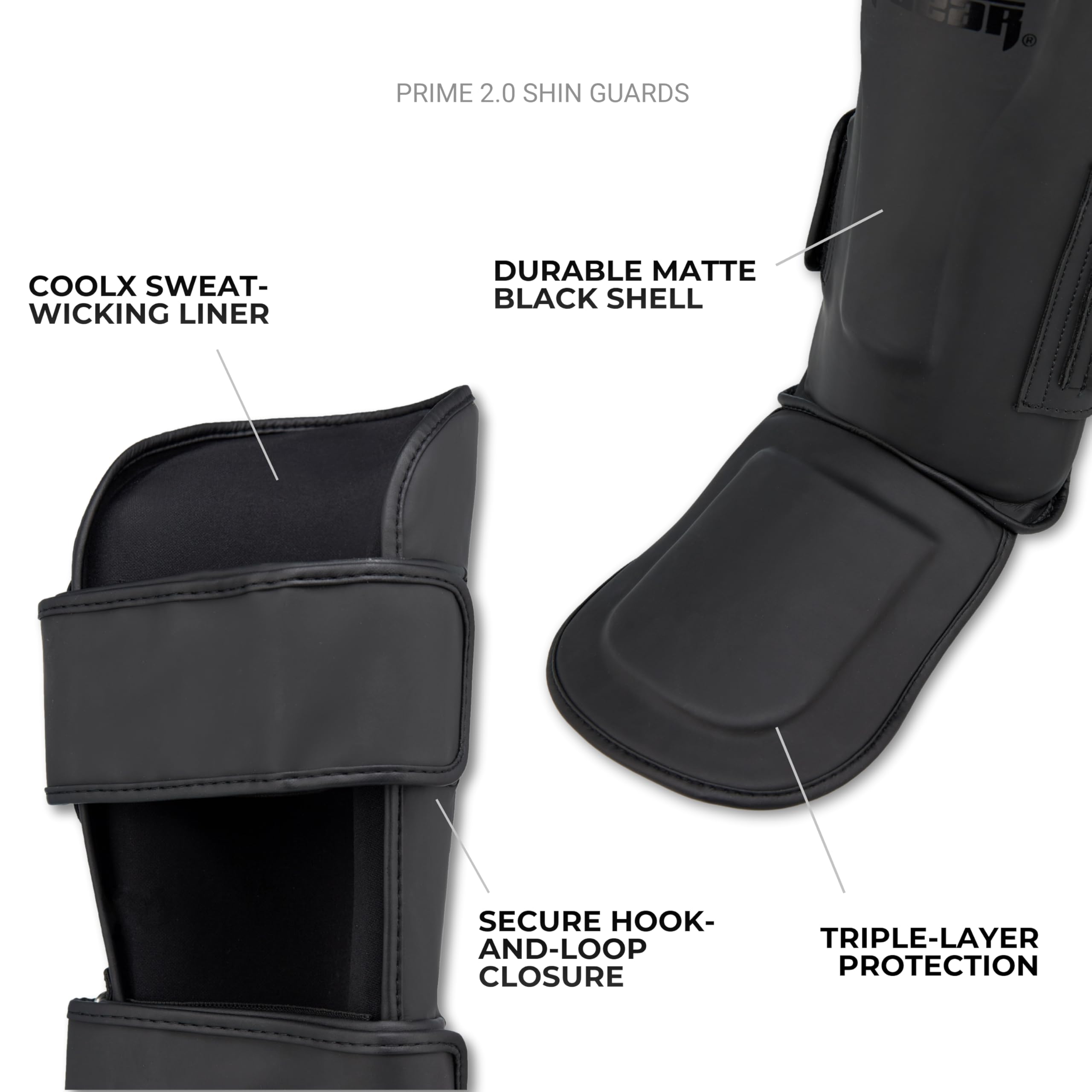 Tigear Prime 2.0 Parastinchi per MMA, Muay Thai e Kickboxing, protezione a triplo strato di alta qualità, per uomini, donne, bambini, antiurto, vestibilità sicura e design traspirante
