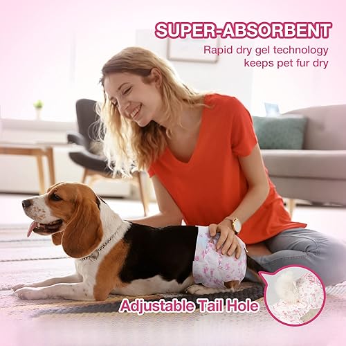 Miniatura 3 de Dono Pañales desechables para perros hembras, pañales para perritos súper absorbentes, pañales para cachorros con tecnología de gel de secado