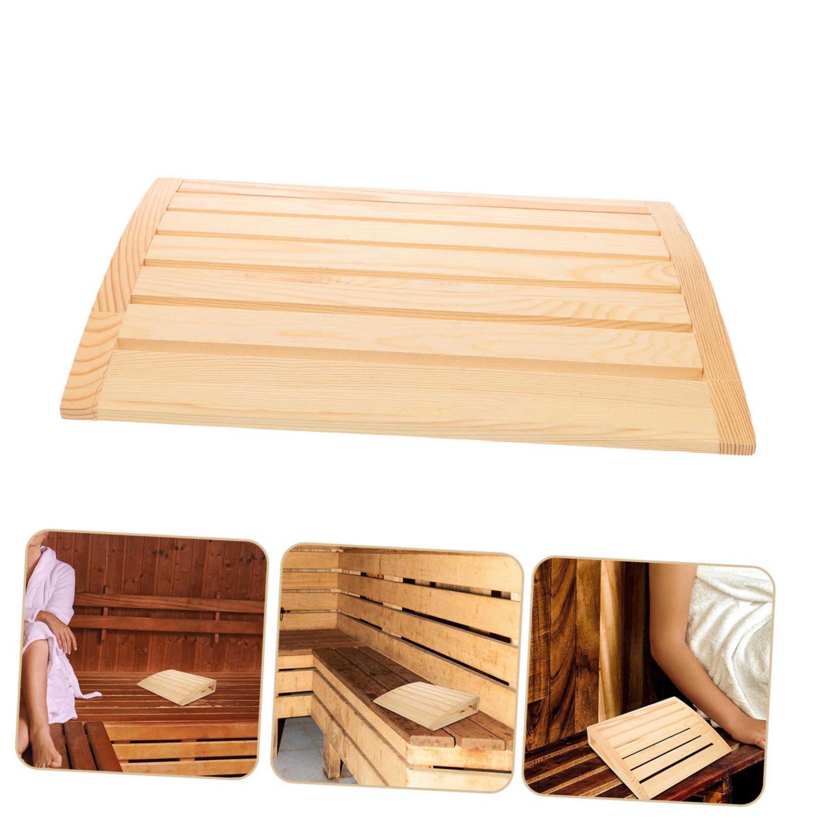 SHINEOFI Oreiller Bois Naturel pour Sauna Coussin Ergonomique de Cervical et Lombaire Accessoire Spa pour Bain Vapeur et Détente