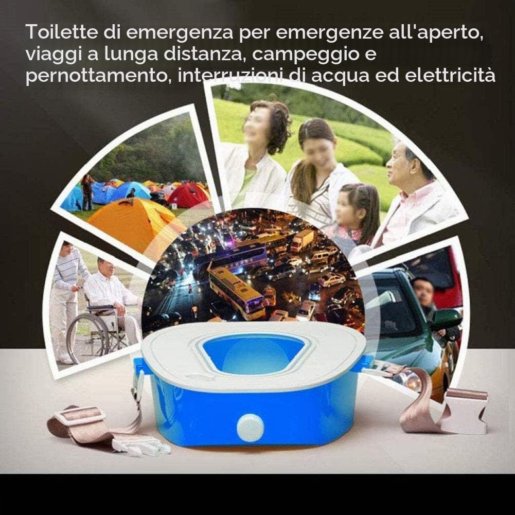 Cushion Toilette Portatile per Auto-WC Mobile di Emergenza, Vasino Portatile per Adulti/Bambini/Donna Incinta/Uomo Anziano, per Emergenza All'aperto