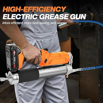 Electric Grease Gun,12,000 PSI 5.3 oz/min, 2 in1 Cordless Grease Gun with 2 * 2.0AH Batteries & Bright LED Light, Use for Standard Cartridge,Battery Powered Grease Gun