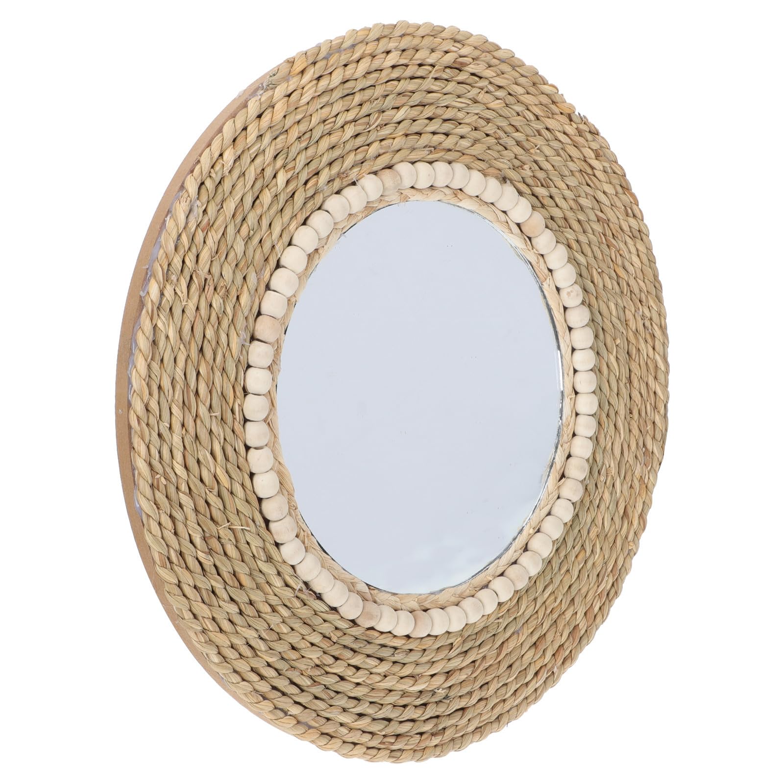 Décoration murale miroir rond en herbe pour chambre contemporaine