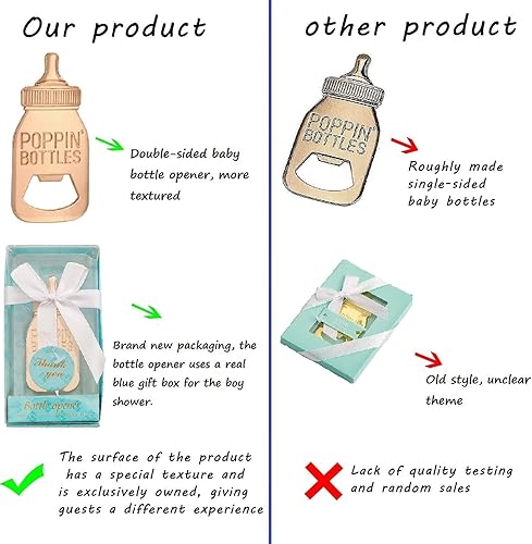 Miniatura 3 de Paquete de 18 abridores de botellas para recuerdos de baby shower, regalos de devolución de fiesta, abrebotellas con exquisita caja de recuerdos