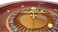 Vista 5 de Yuanhe Rueda de ruleta de madera de lujo, juego de ruedas de ruleta de 20 pulgadas, rodamientos de precisión de grado casino, torreta de latón