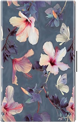 Fintie Business Card Holder, Premium Vegan Leather Coated Stainless Steel Professional Slim Name Card Case Organizer for Men & Women