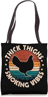 Thick Thighs Smoking Vibes Retro Smoker Grill Chicken Men Tote Bag