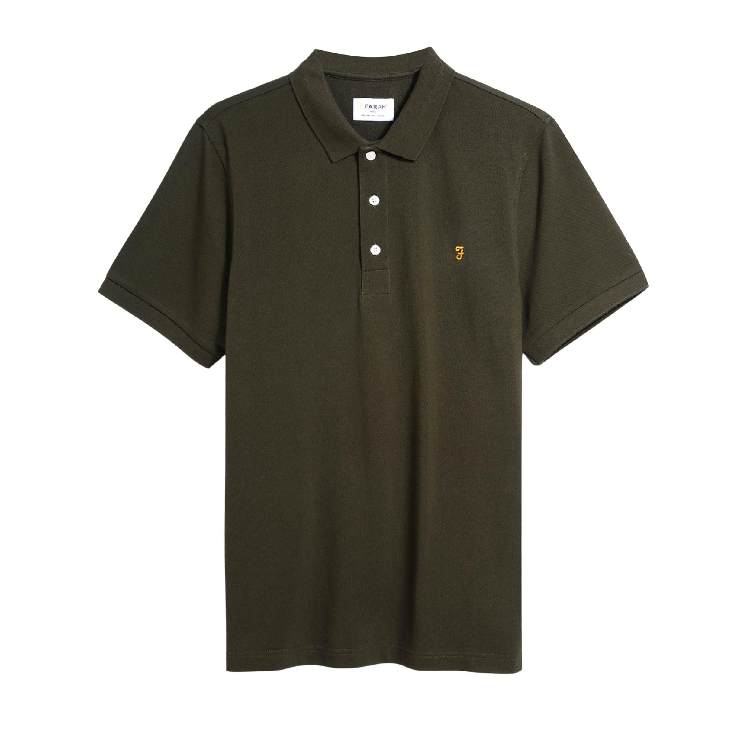 Farah Green Blanes Ss Polo Shirt In - L