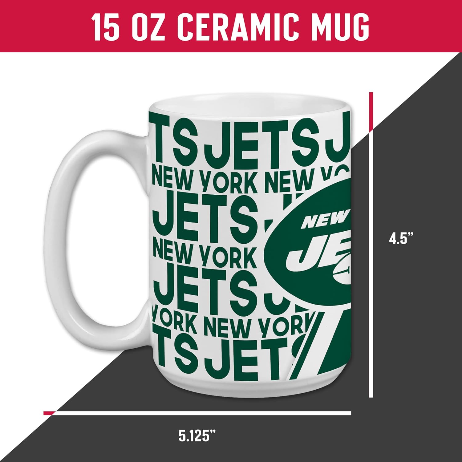 Rico Industries NFL Football 15 oz White Ceramic Mug - Image 4