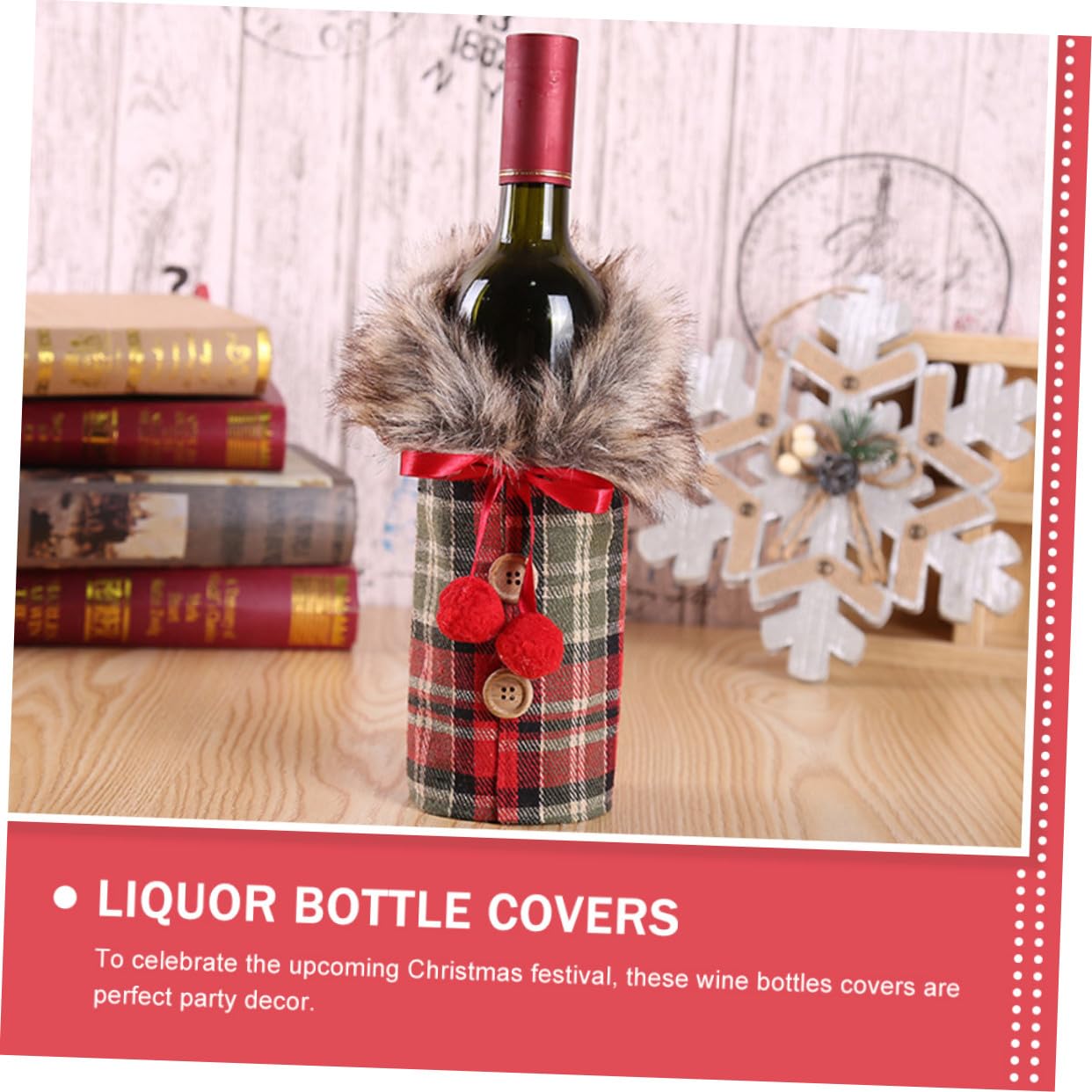 VERDANVERSE 2 Pièces Housse de Bouteille de Vin pour Noël Housse Festive pour Fêtes Lot