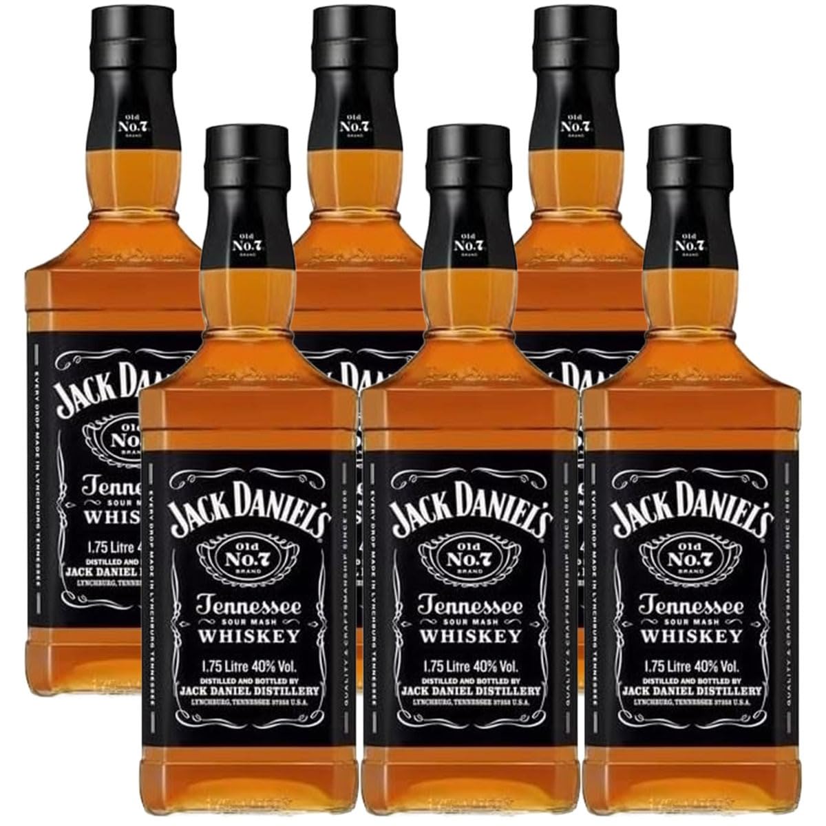 Amazon.co.jp: ジャックダニエル ブラック 1750ml×6本 ウイスキー