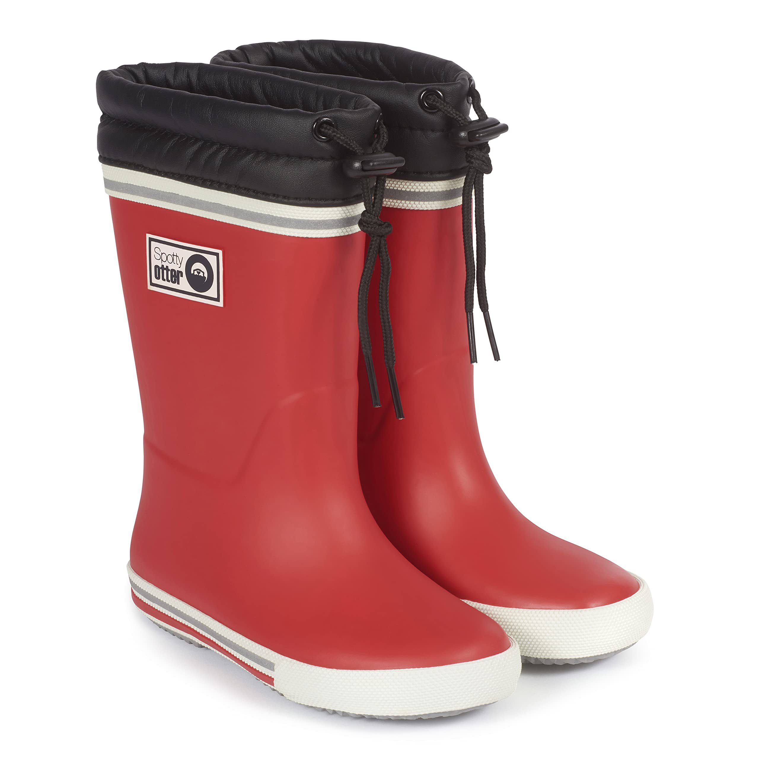 Spotty Otter Adventure Fleece Lined Wellies - Red